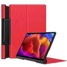 For Lenovo Yoga Pad Pro 13 inch YF K606F Custer Texture Horizontal Flip PU Leather Case with Holder(Red) - 1