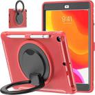 For iPad 10.2 2021 / 2020 / 2019 Shockproof TPU + PC Protective Case with 360 Degree Rotation Foldable Handle Grip Holder & Pen Slot(Red) - 3