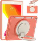 For iPad 10.2 2021 / 2020 / 2019 Shockproof TPU + PC Protective Case with 360 Degree Rotation Foldable Handle Grip Holder & Pen Slot(Living Coral) - 1