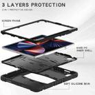 For iPad Pro 12.9 2022 / 2021 3-Layer Protection  Screen Frame + PC + Silicone Shockproof Combination Tablet Case with Holder(Black+Black) - 4