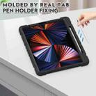 For iPad Pro 12.9 2022 / 2021 3-Layer Protection  Screen Frame + PC + Silicone Shockproof Combination Tablet Case with Holder(Black+Black) - 5