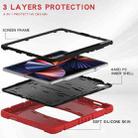 For iPad Pro 12.9 2022 / 2021 3-Layer Protection  Screen Frame + PC + Silicone Shockproof Combination Tablet Case with Holder(Red+Black) - 4