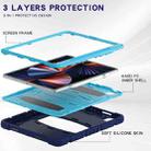 For iPad Pro 12.9 2022 / 2021 3-Layer Protection  Screen Frame + PC + Silicone Shockproof Combination Tablet Case with Holder(NavyBlue+Blue) - 4