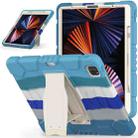 For iPad Pro 12.9 2022 / 2021 3-Layer Protection  Screen Frame + PC + Silicone Shockproof Combination Tablet Case with Holder(Colorful Blue) - 1