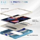 For iPad Pro 12.9 2022 / 2021 3-Layer Protection  Screen Frame + PC + Silicone Shockproof Combination Tablet Case with Holder(Colorful Blue) - 4