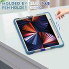 For iPad Pro 12.9 2022 / 2021 3-Layer Protection  Screen Frame + PC + Silicone Shockproof Combination Tablet Case with Holder(Colorful Blue) - 5