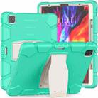 For iPad Pro 12.9 2020 3-Layer Protection  Screen Frame + PC + Silicone Shockproof Combination Tablet Case with Holder(Mint Green) - 2
