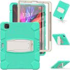 For iPad Pro 12.9 2020 3-Layer Protection  Screen Frame + PC + Silicone Shockproof Combination Tablet Case with Holder(Mint Green) - 3