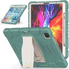 For iPad Pro 12.9 2020 3-Layer Protection  Screen Frame + PC + Silicone Shockproof Combination Tablet Case with Holder(Emerald Green) - 1