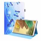 For Samsung Galaxy Tab A7 Lite 8.7 SM-T220 / SM-T225 Animal Pattern Horizontal Flip Leather Case with Holder & Card Slots & Photo Frame(Blue Butterfly) - 1