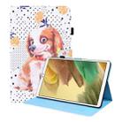 For Samsung Galaxy Tab A7 Lite 8.7 SM-T220 / SM-T225 Animal Pattern Horizontal Flip Leather Case with Holder & Card Slots & Photo Frame(Little Flower Dog) - 1