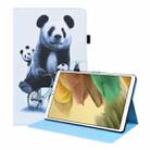 For Samsung Galaxy Tab A7 Lite 8.7 SM-T220 / SM-T225 Animal Pattern Horizontal Flip Leather Case with Holder & Card Slots & Photo Frame(Cycling Panda) - 1