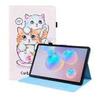 For Samsung Galaxy Tab S8 / Galaxy Tab S7 2020 SM-T870 / SM-T875 Animal Pattern Horizontal Flip Leather Case with Holder & Card Slots & Photo Frame(Cat Brothers) - 1