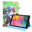 For Samsung Galaxy Tab A 8.0 2019 SM-T290 / SM-T295 Animal Pattern Horizontal Flip Leather Case with Holder & Card Slots & Photo Frame(Bib Kitten) - 1