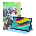 For Samsung Galaxy Tab S5e 10.5 SM-T720 / SM-T725 Animal Pattern Horizontal Flip Leather Case with Holder & Card Slots & Photo Frame(Bib Kitten) - 1