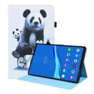 For Lenovo M10 Plus TB-X606F Animal Pattern Horizontal Flip Leather Case with Holder & Card Slots & Photo Frame(Cycling Panda) - 1