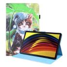 For Lenovo Tab P11 TB-J606F Animal Pattern Horizontal Flip Leather Case with Holder & Card Slots & Photo Frame(Bib Kitten) - 1