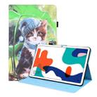 For Huawei MatePad 10.4 Animal Pattern Horizontal Flip Leather Case with Holder & Card Slots & Photo Frame(Bib Kitten) - 1