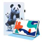 For Huawei MatePad 10.4 Animal Pattern Horizontal Flip Leather Case with Holder & Card Slots & Photo Frame(Cycling Panda) - 1