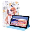 For Huawei MediaPad T5 10.1 inch Animal Pattern Horizontal Flip Leather Case with Holder & Card Slots & Photo Frame(Little Flower Dog) - 1