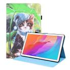 For Huawei MatePad T 10 / T 10s / Honor Enjoy 2 10.1 Animal Pattern Horizontal Flip Leather Case with Holder & Card Slots & Photo Frame(Bib Kitten) - 1