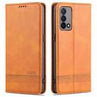 For OPPO K9 5G AZNS Magnetic Calf Texture Horizontal Flip Leather Case with Card Slots & Holder & Wallet(Light Brown) - 1