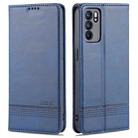 For OPPO Reno6 / Reno6 Pro AZNS Magnetic Calf Texture Horizontal Flip Leather Case with Card Slots & Holder & Wallet(Dark Blue) - 1