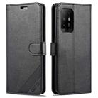 For OPPO A94 5G / Reno5Z 5G / F19 Pro+ 5G AZNS Sheepskin Texture Horizontal Flip Leather Case with Holder & Card Slots & Wallet(Black) - 1