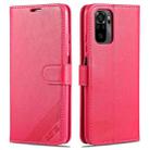 For Xiaomi Redmi Note 10 4G AZNS Sheepskin Texture Horizontal Flip Leather Case with Holder & Card Slots & Wallet(Red) - 1