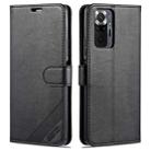 For Xiaomi Redmi Note 10 Pro AZNS Sheepskin Texture Horizontal Flip Leather Case with Holder & Card Slots & Wallet(Black) - 1