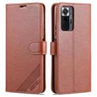 For Xiaomi Redmi Note 10 Pro AZNS Sheepskin Texture Horizontal Flip Leather Case with Holder & Card Slots & Wallet(Brown) - 1