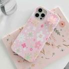 For iPhone 12 mini Rotating Flower Floral Pattern Soft TPU Protective Case (Pink) - 1