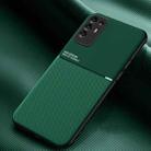 For OPPO A95 5G Classic Tilt Strip Grain Magnetic Shockproof PC + TPU Case(Dark Green) - 1