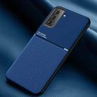 For Samsung Galaxy S21 5G Classic Tilt Strip Grain Magnetic Shockproof PC + TPU Case(Blue) - 1