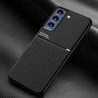 For Samsung Galaxy S21 FE Classic Tilt Strip Grain Magnetic Shockproof PC + TPU Case(Black) - 1