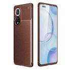 For Honor 50 Pro Carbon Fiber Texture Shockproof TPU Case(Brown) - 1