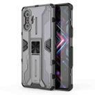 For Xiaomi Redmi K40 Gaming Supersonic PC + TPU Shock-proof Protective Case with Holder(Gray) - 1
