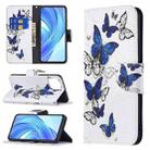 For Xiaomi Mi 11 Lite Colored Drawing Pattern Horizontal Flip Leather Case with Holder & Card Slots & Wallet(Blue Butterflies) - 1