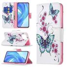 For Xiaomi Mi 11 Lite Colored Drawing Pattern Horizontal Flip Leather Case with Holder & Card Slots & Wallet(Peach Blossom Butterfly) - 1