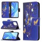 For Xiaomi Mi 11 Lite Colored Drawing Pattern Horizontal Flip Leather Case with Holder & Card Slots & Wallet(Purple Butterfly) - 1