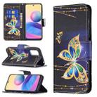 For Xiaomi Poco M3 Pro / Redmi Note 10 5G Colored Drawing Pattern Horizontal Flip Leather Case with Holder & Card Slots & Wallet(Big Butterfly) - 1