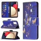 For Samsung Galaxy A03s 164mm Colored Drawing Pattern Horizontal Flip Leather Case with Holder & Card Slots & Wallet(Purple Butterfly) - 1