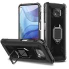 For Motorola Moto G Power 5G 2021 Carbon Fiber Protective Case with 360 Degree Rotating Ring Holder(Black) - 1