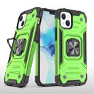 For iPhone 13 mini Magnetic Armor Shockproof TPU + PC Case with Metal Ring Holder (Green) - 1