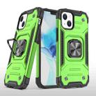 For iPhone 13 Magnetic Armor Shockproof TPU + PC Case with Metal Ring Holder(Green) - 1