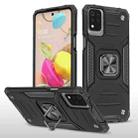 For LG K53 Magnetic Armor Shockproof TPU + PC Case with Metal Ring Holder(Black) - 1