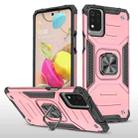 For LG K53 Magnetic Armor Shockproof TPU + PC Case with Metal Ring Holder(Rose Gold) - 1