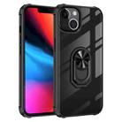 For iPhone 13 Pro Ultra Shockproof Transparent TPU + Acrylic Protective Case with Ring Holder (Black) - 1