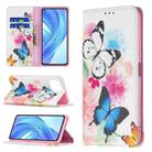 For Xiaomi Mi 11 Lite Colored Drawing Pattern Invisible Magnetic Horizontal Flip PU Leather Case with Holder & Card Slots & Wallet(Two Butterflies) - 1