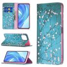 For Xiaomi Mi 11 Lite Colored Drawing Pattern Invisible Magnetic Horizontal Flip PU Leather Case with Holder & Card Slots & Wallet(Plum Blossom) - 1